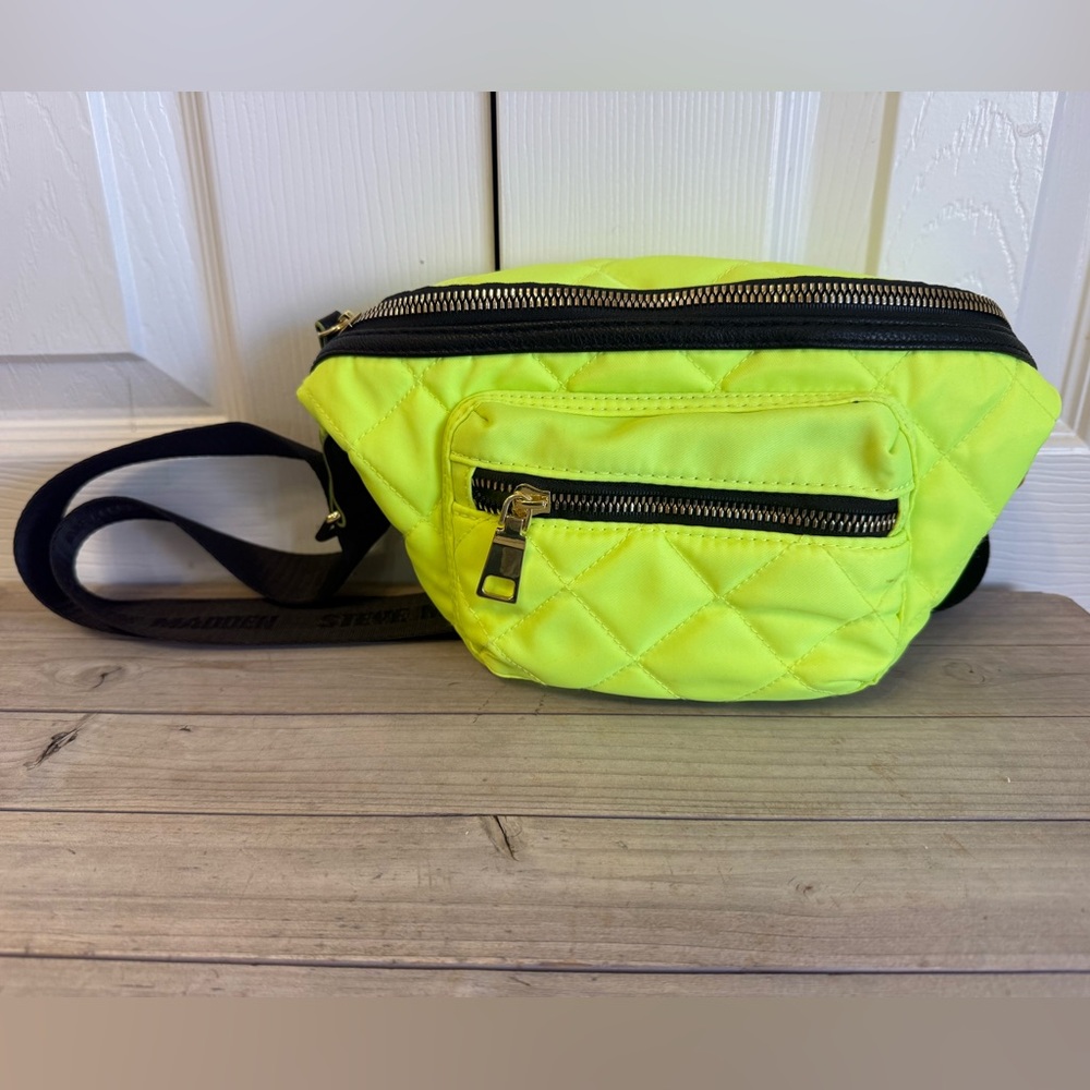 Steve Madden Neon Green Quilted Sling Bag Crossbody Bag